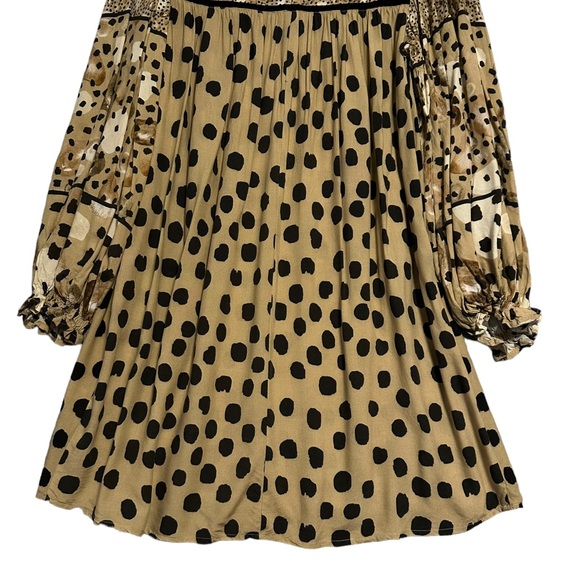 Anthropologie | Conditions Apply | Spotted Animal Print Long Sleeve Mini Dress S - Picture 6 of 9